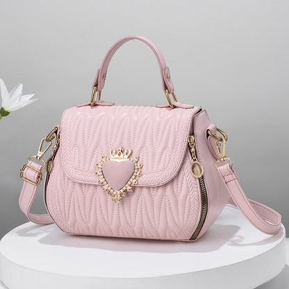 Trendy women's bags 2024 new large capacity embossed round bag fashionable textured crossbody handbag - dropshipping available