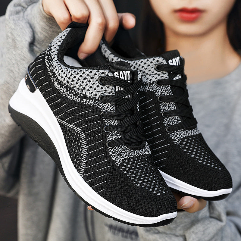 Women's spring new arrivals: wholesale foreign trade women's shoes - hidden heel shoes, trendy shoes, breathable thick-soled sneakers for women