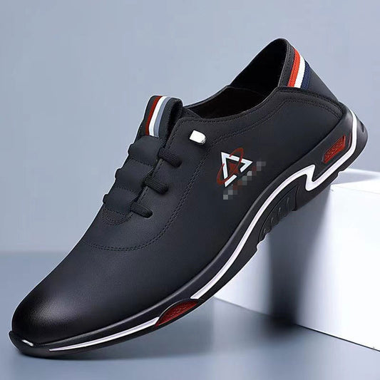 Soft bottom casual shoes men 2025new arrival breathable one-leg flat leather shoes british driving soft bottom beanie shoes men