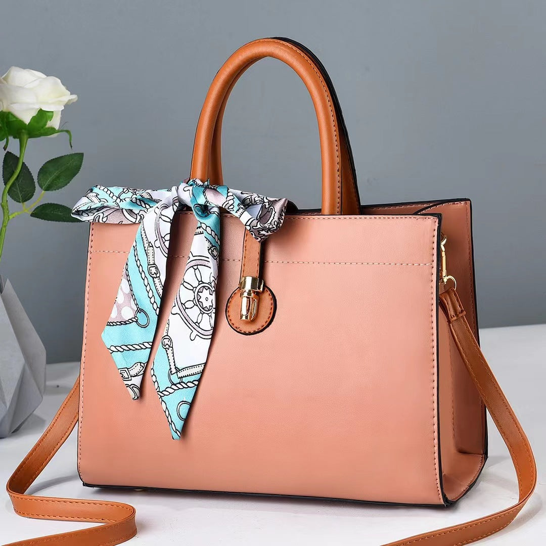 2026 new fashion silk scarf handbag large capacity shoulder bag ladies bag high-end texture crossbody bag - dropshipping available
