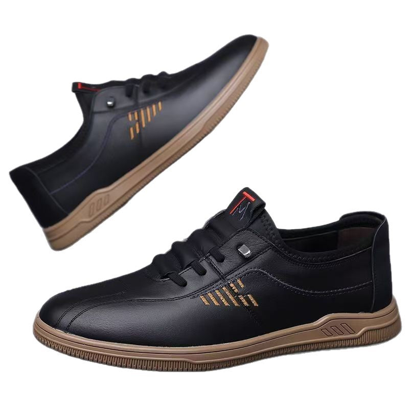 Soft sole leather shoes men's lightweight slip-on driving shoes all season fashion business casual shoes waterproof leather shoes for men