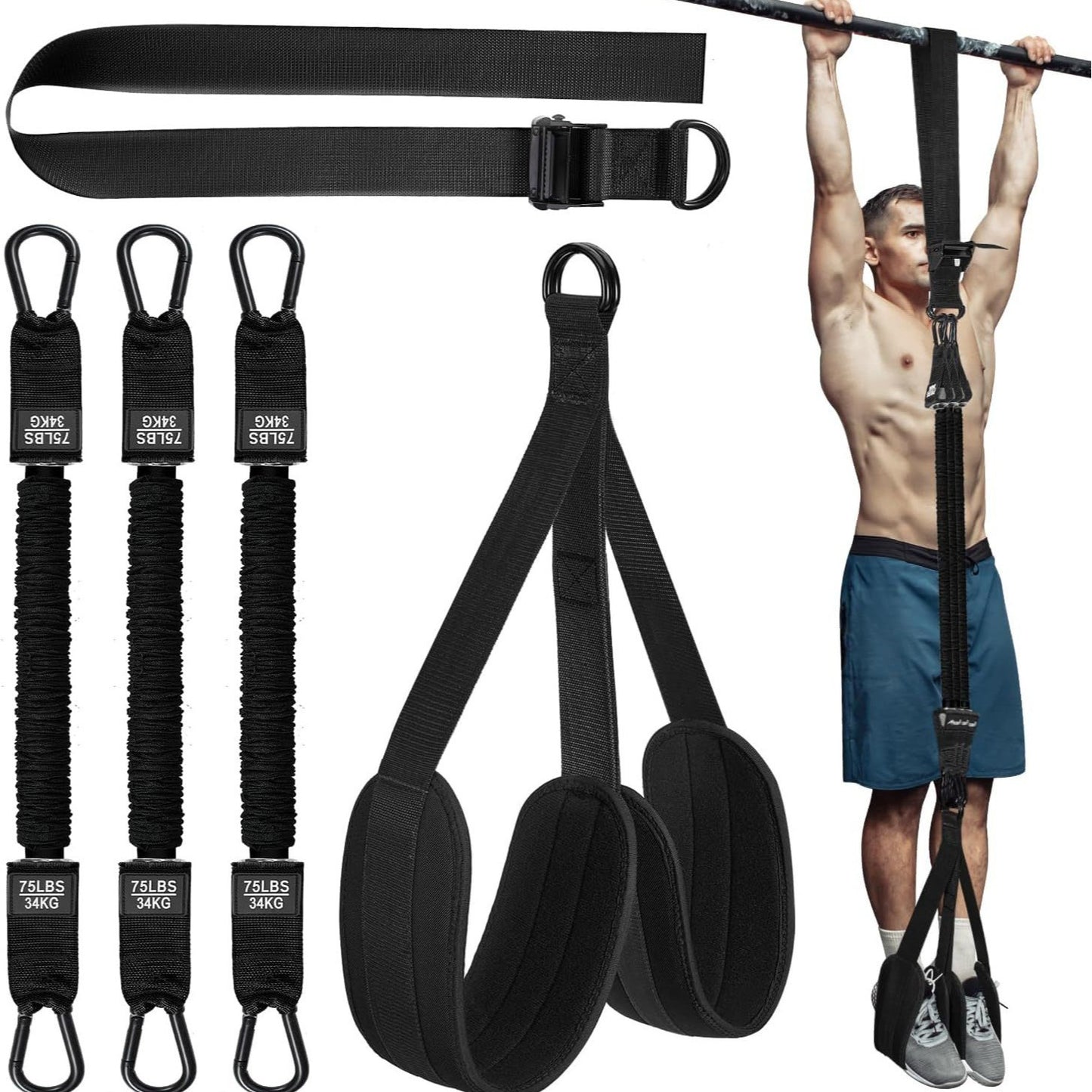 Cross-border exclusive pull-up assist belt auxiliary belt horizontal bar elastic rope indoor for home high school entrance examination training equipment manufacturer