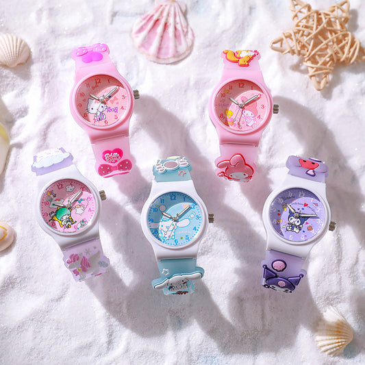 New cute cartoon kids' watch - jelly elementary school student quartz watch - gift for boys and girls