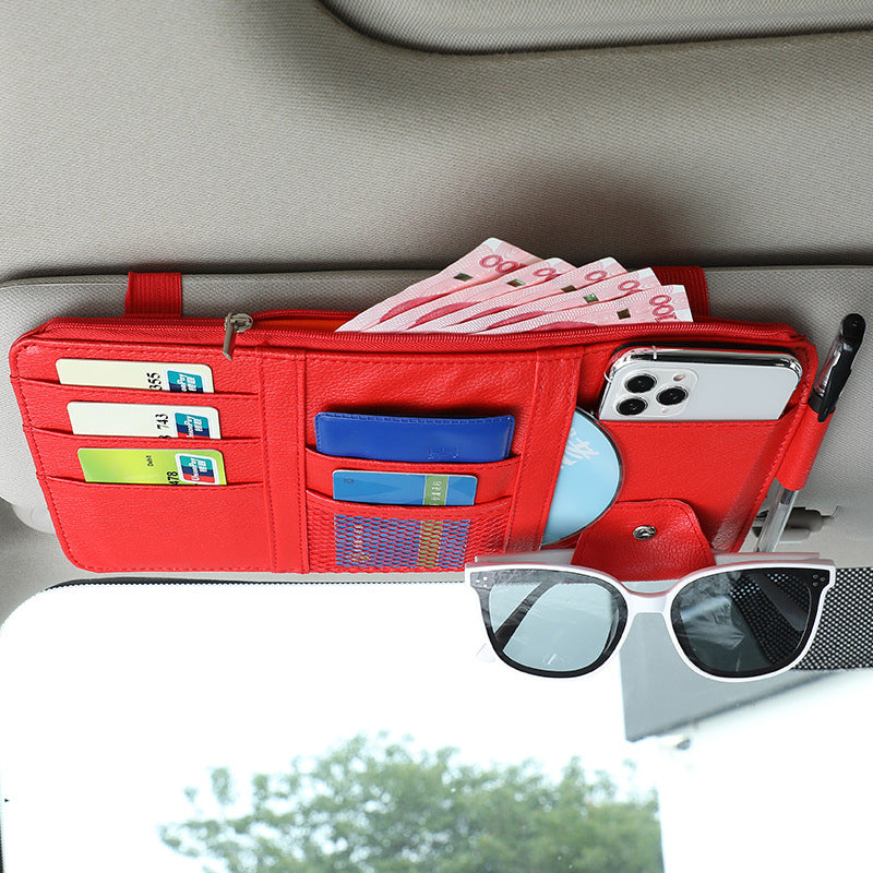Car visor storage Multifunctional car glasses holder Storage bag Card bag Car card clip ID clip