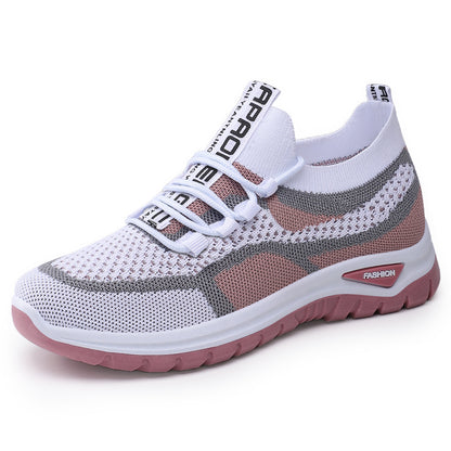 Women's plus size athletic shoes - flyknit mesh, low-cut, lightweight casual sneakers, comfortable and versatile single shoes for women