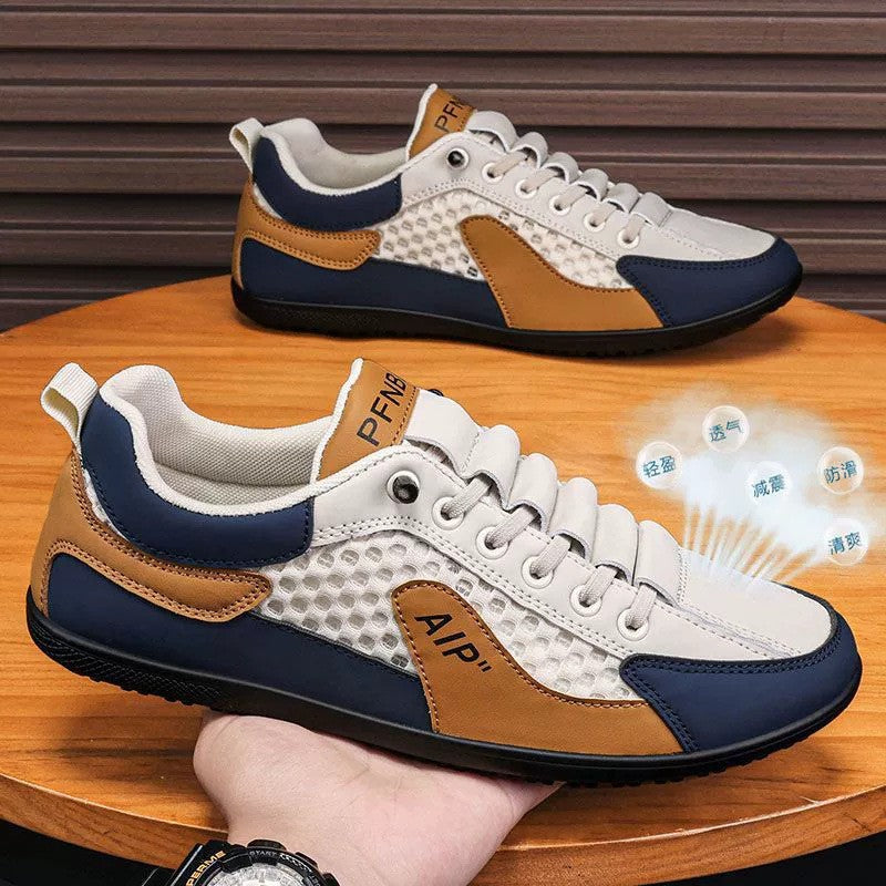 Hollow plus size shoes men's summer mesh half slippers men's one-leg outdoor lazy shoes breathable beanie men's shoes