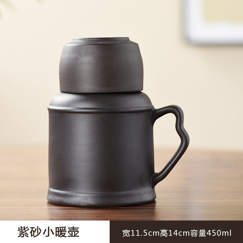Zhuni purple sand small thermos office mug with lid for home creative stewing teapot cup large capacity tea cup