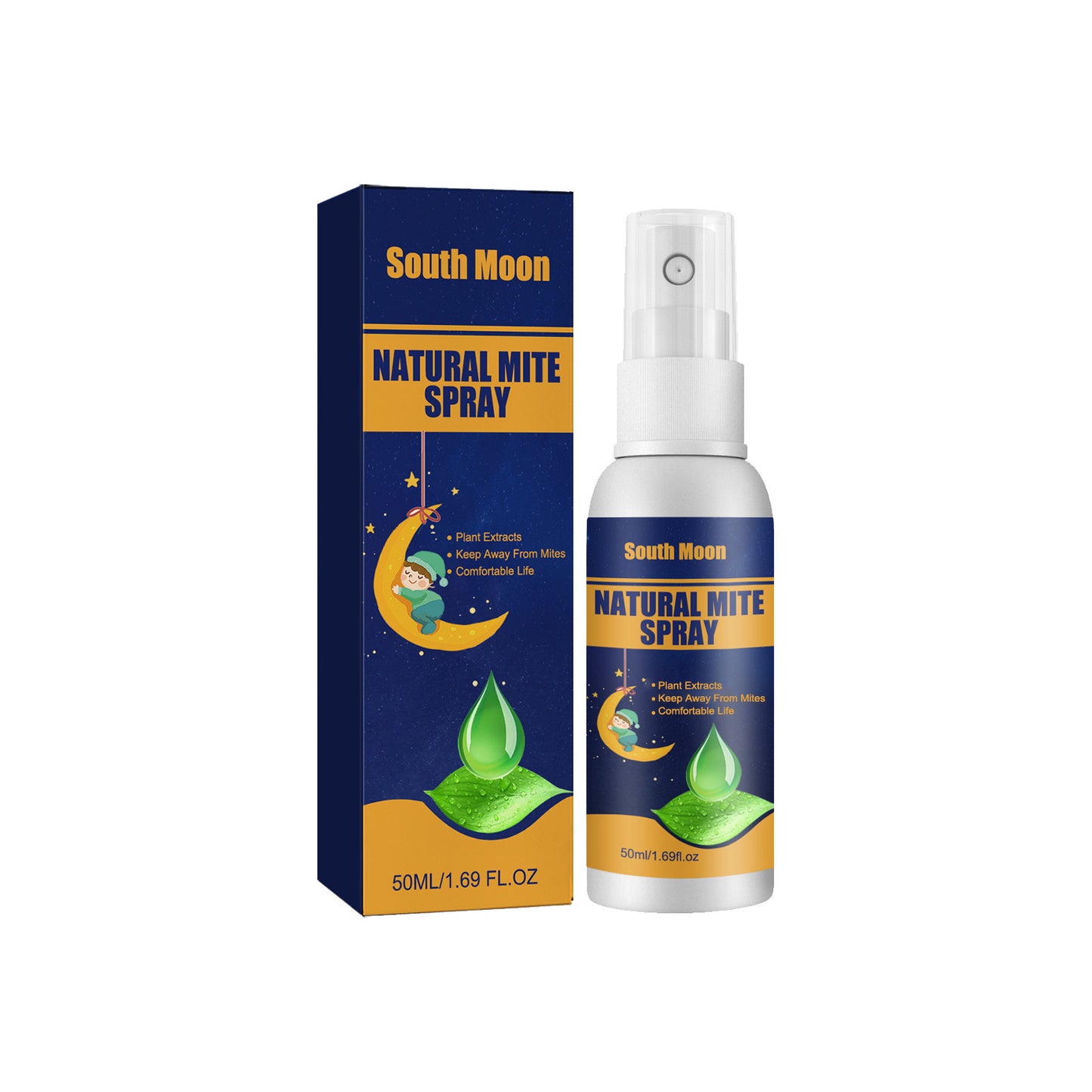 South moon mite net spray, home bedroom sofa quilt fabric mite removal spray lice egg mite removal