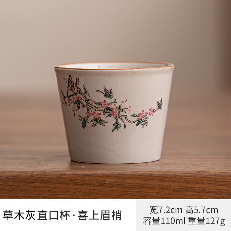 Ru kiln small thermos mug with lid ceramic stewing tea cup chinoiserie large capacity thermos office cup with handle
