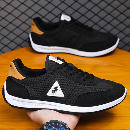 Breathable mesh men's shoes, 2025 new style, soft sole, non-slip, white, casual, sporty, and cross-border e-commerce