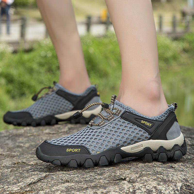 Breathable mesh water shoes - 2025 new summer outdoor hiking & trekking shoes - hollow-out river tracing shoes - anti-slip men's shoes