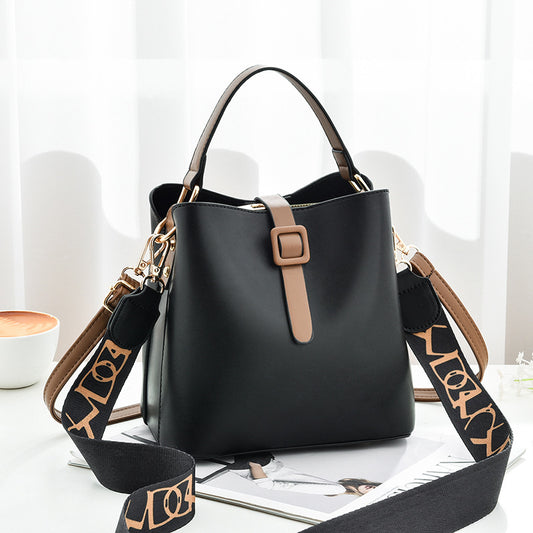 2026 new korean style minimalist women's shoulder bag pu large capacity fashion tote bucket bag - dropshipping available