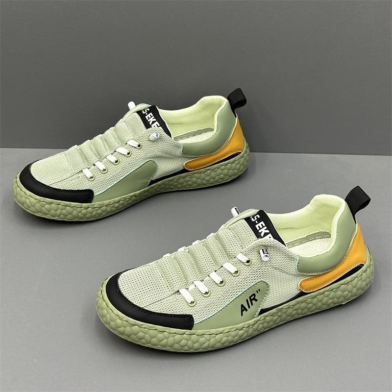 Men's flat shoes new breathable casual shoes summer trendy low-top sneakers slip-on mesh board shoes dropshipping