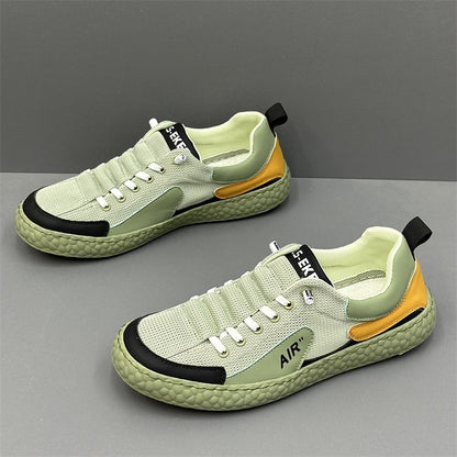 Men's flat shoes new breathable casual shoes summer trendy low-top sneakers slip-on mesh board shoes dropshipping