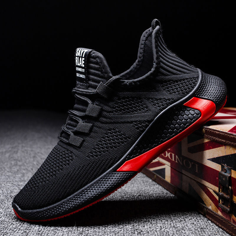 Flyknit men's shoes 2026 new korean style coconut shoes breathable mesh trendy shoes spring casual sports shoes men wholesale