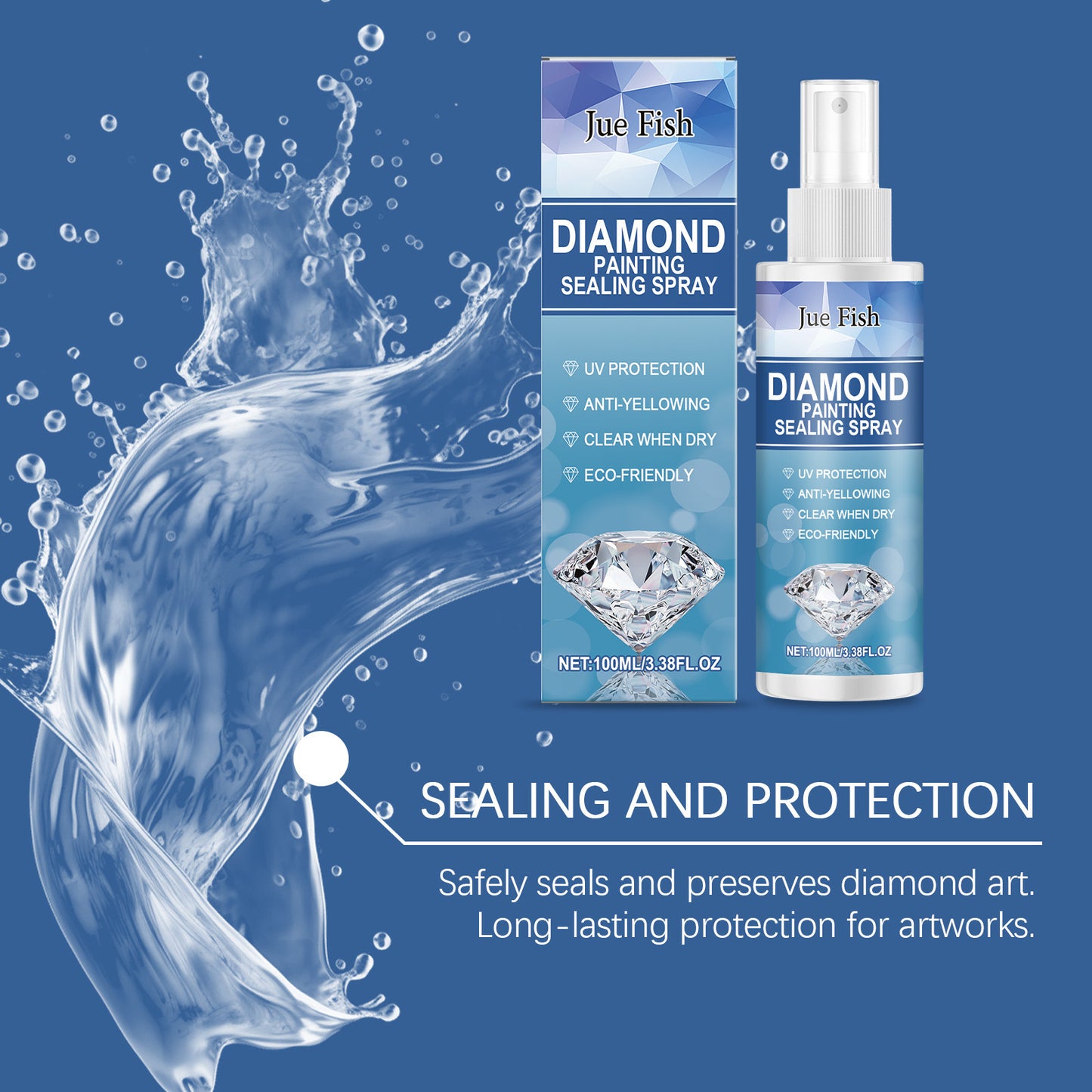 Jue Fish Diamond painting sealing spray, daily use for diamond painting sealing manual cleaning spray