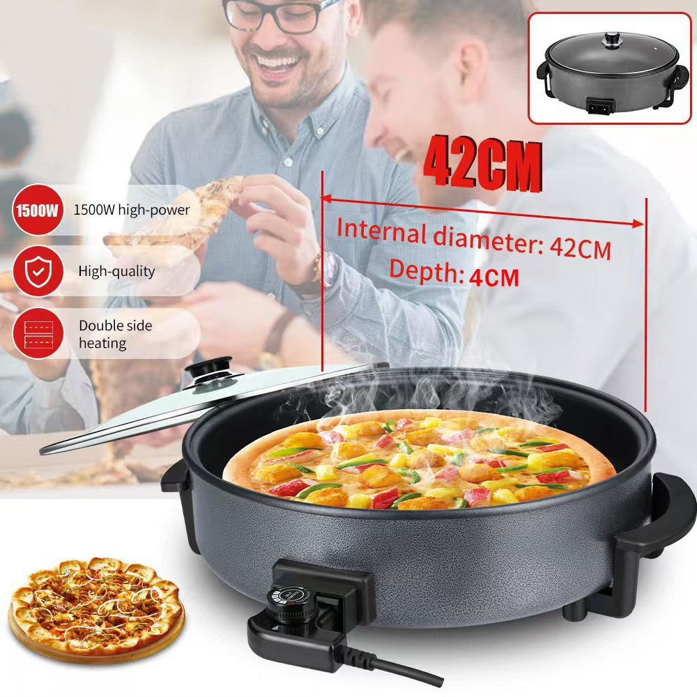 Cross-border electric cooking pot, electric hot pot, non-stick electric hot pot, round hot pot, steaming, frying, non-stick cooking pot, pizza machine