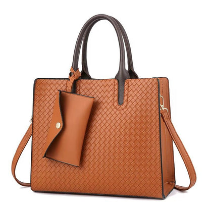 Women's handbag 2026 winter new european and american style woven texture tote crossbody shoulder bag middle-aged mom bag trendy women's bag