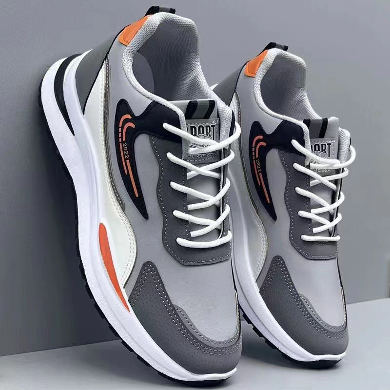 Soft-soled sneakers for men, 2025 spring/summer collection. breathable fly-knit casual shoes, trendy running shoes, korean-style low-top sneakers for men