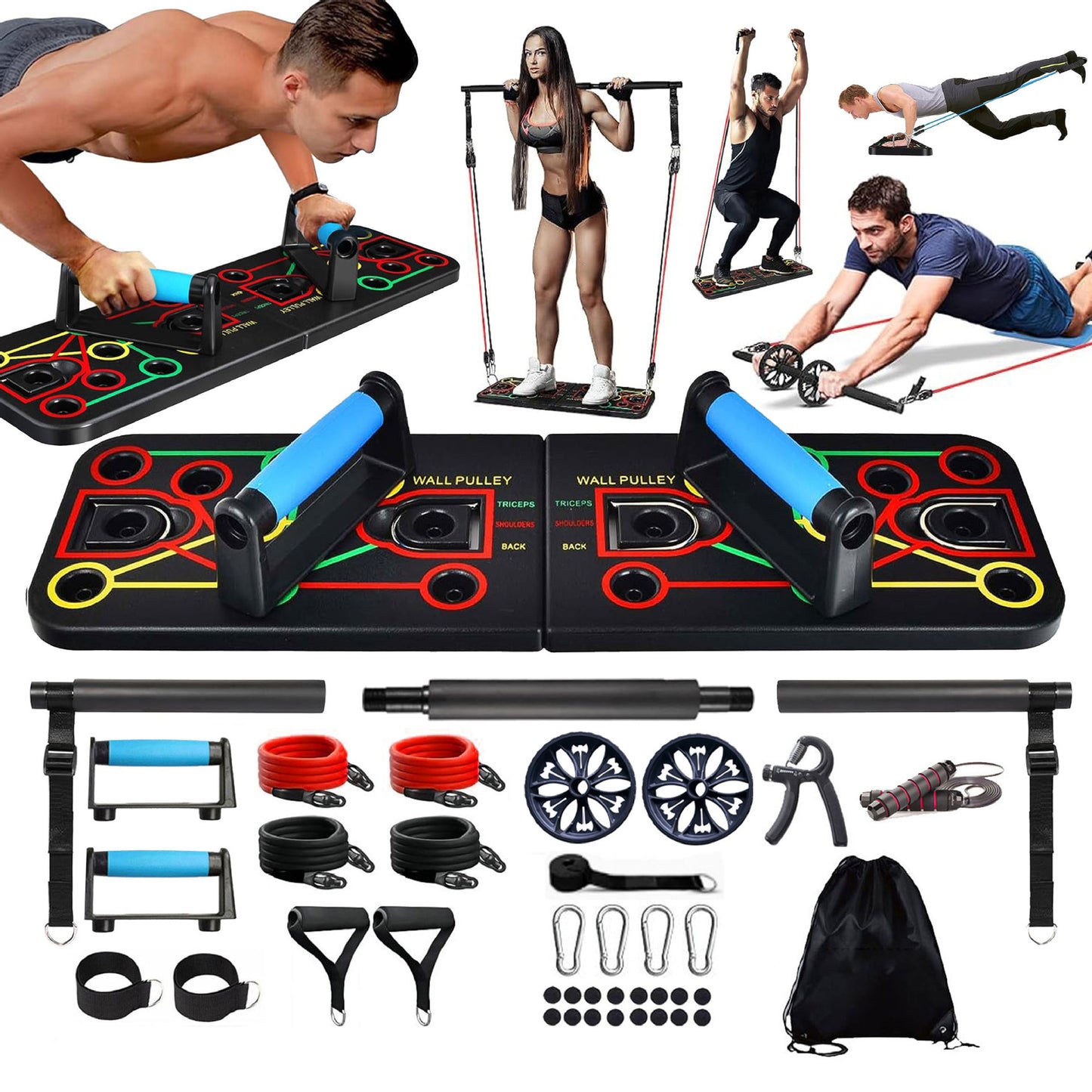 Cross-border multifunctional abdominal push-up board fitness board stand home exercise chest and abdominal muscle fitness equipment set