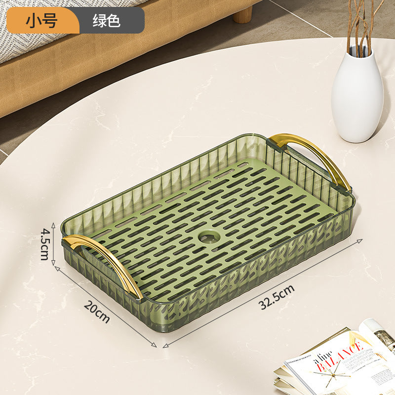 Tea tray for home living room dry brewing station accessible luxury tea set cup holder tea cup water cup rectangular double layer drainage tray
