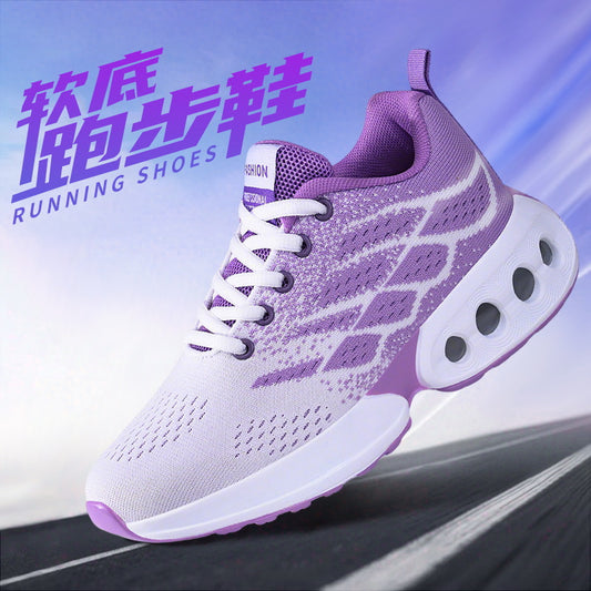 Women's spring sneakers: cushioned, soft-soled running shoes - wholesale, plus size, fashionable, versatile, breathable mesh shoes for cross-border e-commerce
