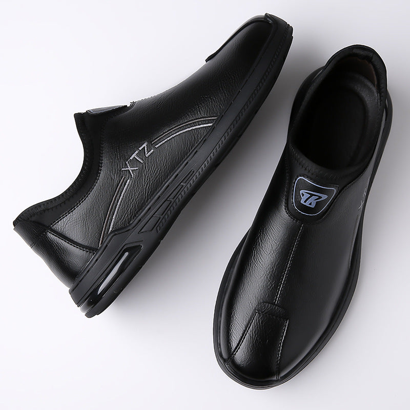 Men's leather business casual slip-on loafers - spring 2025 collection: anti-slip, soft sole, british style