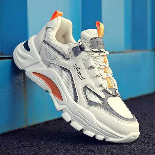 Low-top sneakers for men, new for fall/winter 2025. student-style chunky sneakers, breathable fly-knit design, trendy korean style running shoes - wholesale
