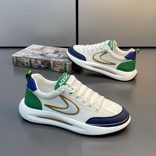 Ice silk mesh men's shoes 2025 new korean style trendy "forrest gump" shoes popular thick-soled dad shoes breathable athletic shoes