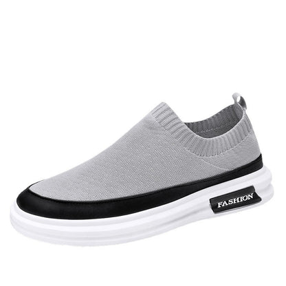 Men's shoes 2025 spring/summer new arrivals: slip-on athletic shoes with sock-lining, breathable, korean style fashion casual sneakers