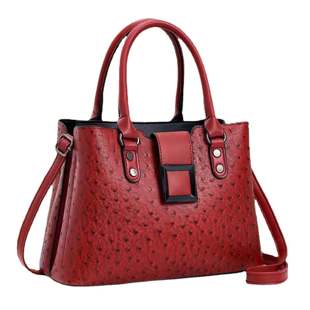 2026 spring new arrival: large capacity, vintage-textured shoulder & crossbody bag - premium korean-style mom bag - dropshipping available