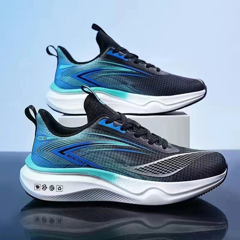 Breathable men's shoes 2025 cross-border new fishnet soft sole men's sneakers lightweight high-elastic running shoes for men
