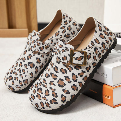 Birkenstocks Women's Spring New Leopard Print Fashion Shoes Flat