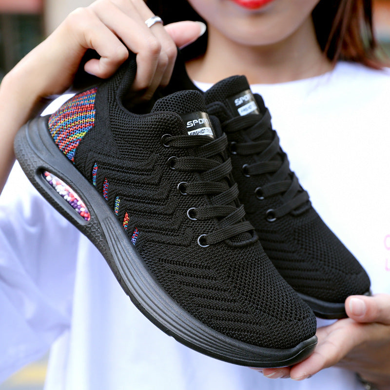 Women's shoes 2026 spring new arrivals: women's running shoes, pu flyknit casual sneakers, breathable and wear-resistant