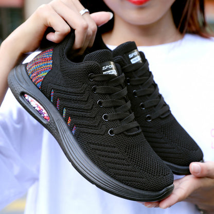 Women's shoes 2026 spring new arrivals: women's running shoes, pu flyknit casual sneakers, breathable and wear-resistant