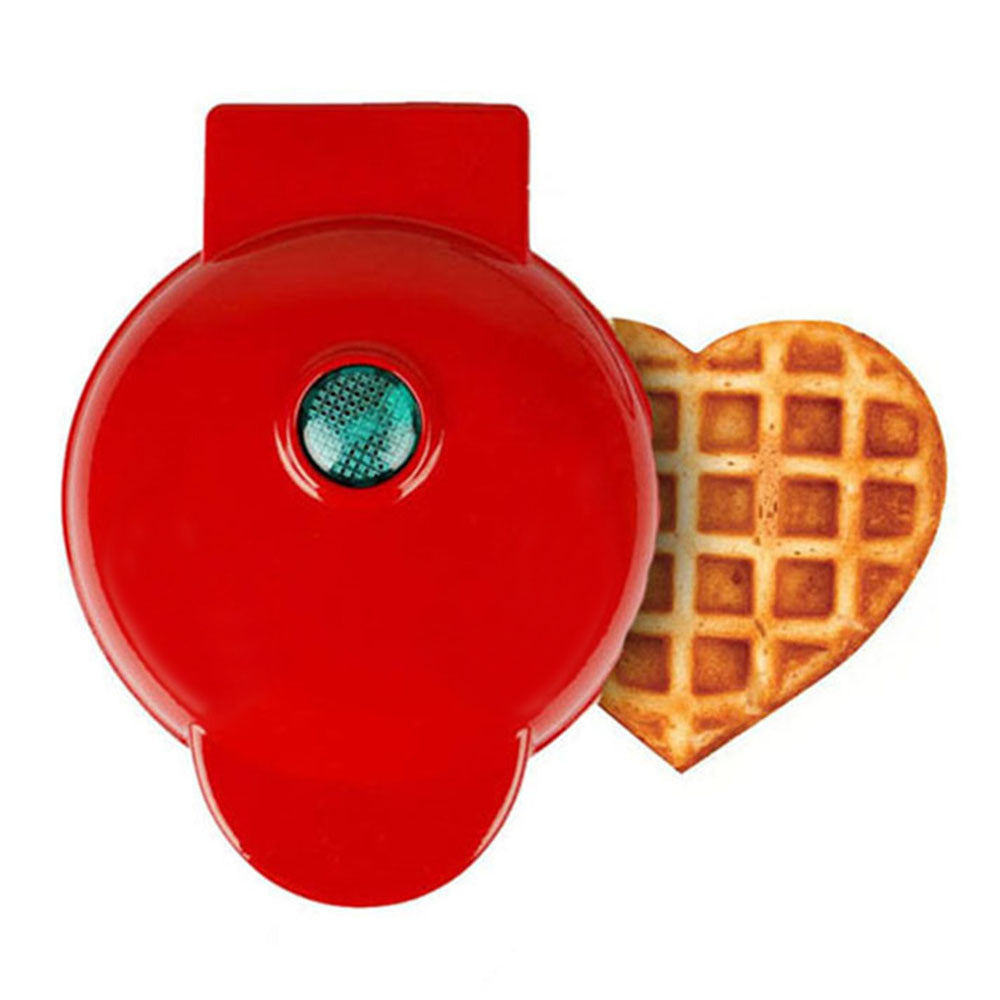 Portable mini heart waffle maker bread maker round sandwich maker light meal maker breakfast maker heart-shaped waffles