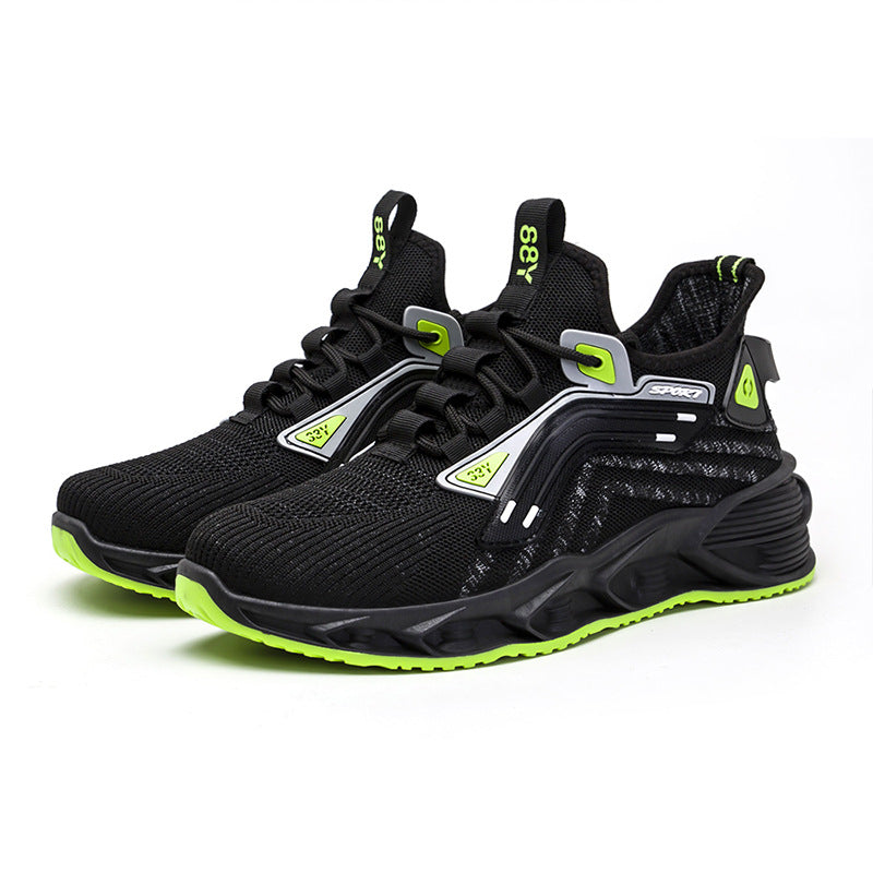 Customizable cross-border men's shoes: 2024 new men's athletic shoes, korean style flyknit breathable running shoes, blade shoes