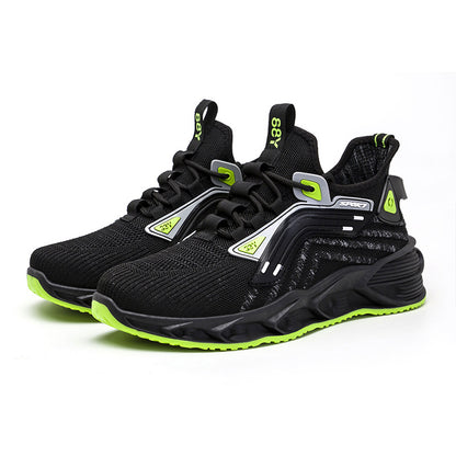 Customizable cross-border men's shoes: 2024 new men's athletic shoes, korean style flyknit breathable running shoes, blade shoes