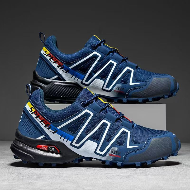 Cross-border men's shoes, 2025 fall/winter new arrivals: color-blocked trendy hiking shoes, outdoor low-top running shoes, and casual men's footwear