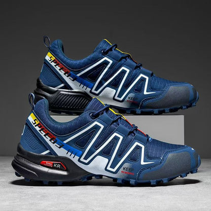 Cross-border men's shoes, 2025 fall/winter new arrivals: color-blocked trendy hiking shoes, outdoor low-top running shoes, and casual men's footwear