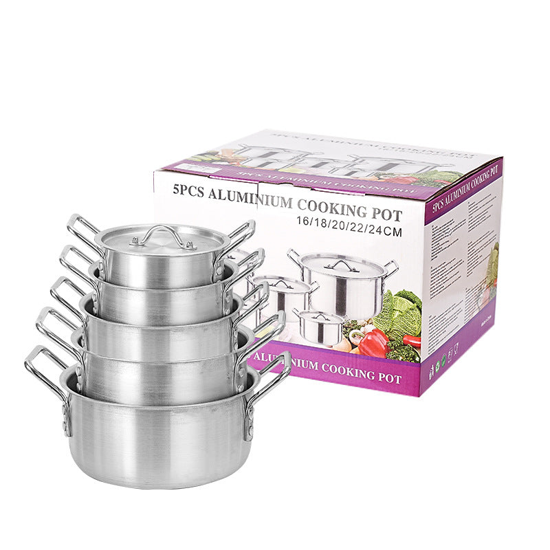 Manufacturer's african export aluminum pot 7-piece set pot aluminum sanding aluminum pot set 7in1
