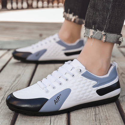 Men's flat casual shoes 2025 new soft sole sneakers lightweight breathable slip-on trendy shoes cross-border