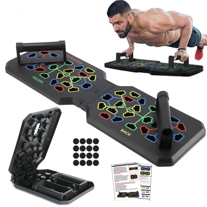 T-bar multifunctional push-up board with assist bars - home gym chest & abdominal muscle training equipment