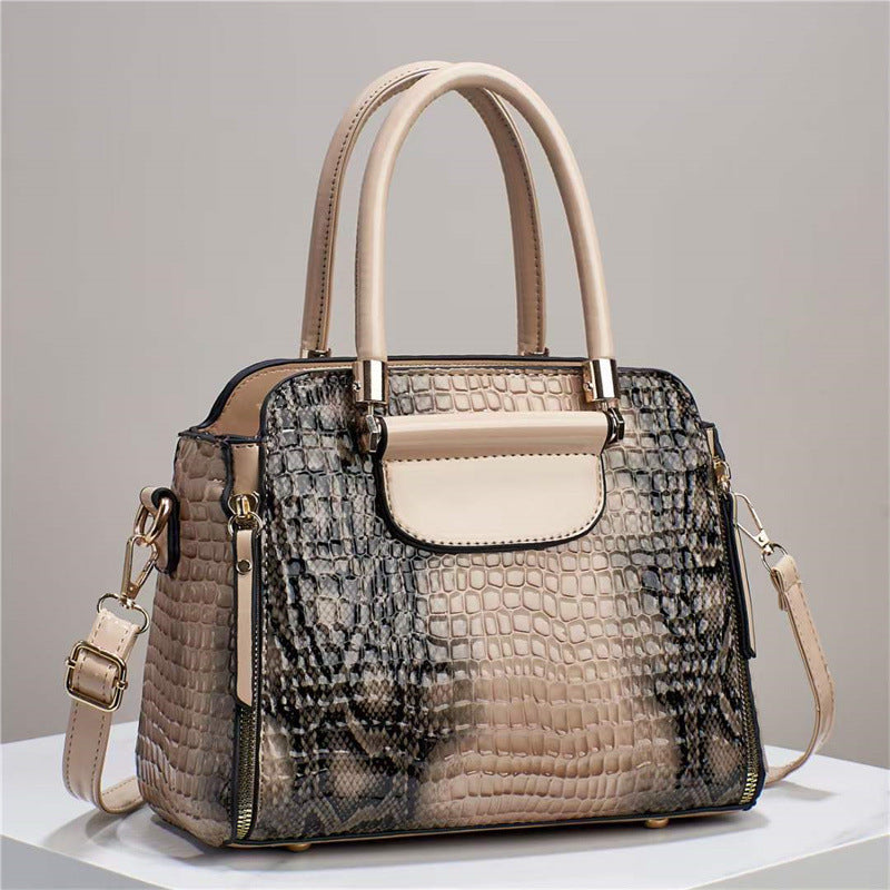 Women's bag 2026 new style trendy fashion large capacity crocodile embossed handbag shoulder bag crossbody bag