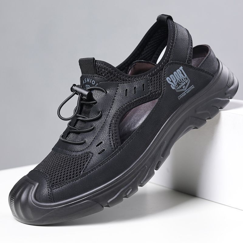Sandals men's summernew arrivalcut out wading shoes breathable mesh hole shoes soft bottom toe shoes men's cross-border wholesale