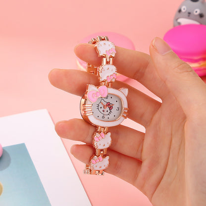 Trendy hello kitty cartoon watch for women, students, and girls - cute bracelet watch - in stock & wholesale