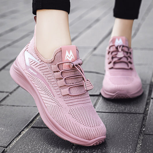 Women's versatile spring sneakers: breathable mesh, solid color, fashionable casual shoes, soft sole, lightweight flats - dropshipping available