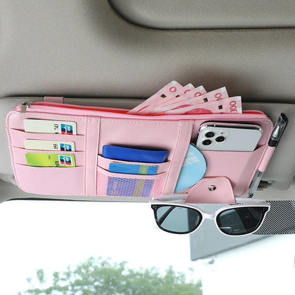 Car visor storage Multifunctional car glasses holder Storage bag Card bag Car card clip ID clip
