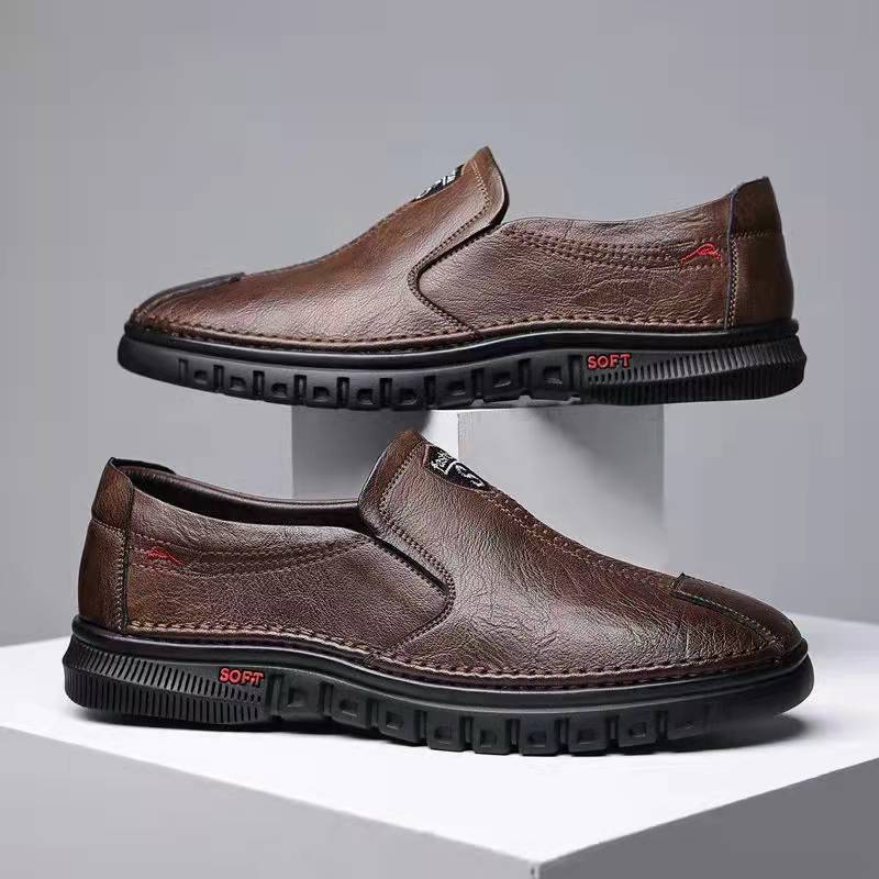 Soft sole leather loafers for men, spring/autumn 2025 new collection, slip-on business driving shoes, cross-border casual leather shoes
