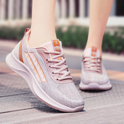 Women's shoes 2026 spring new breathable sneakers cross-border dropshipping single shoes fashion casual shoes flyknit mesh shoes